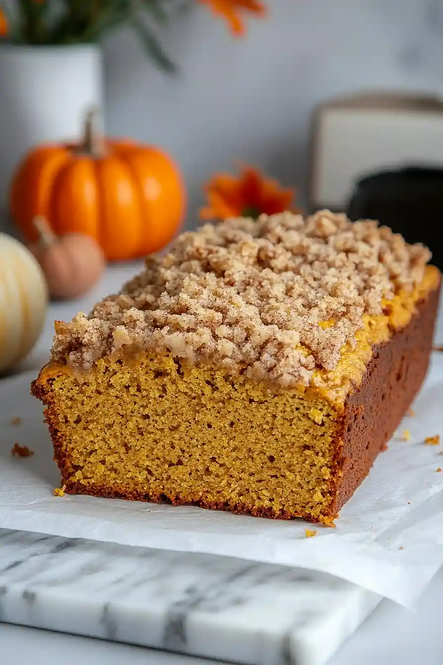 pumpkin coffee cake loaf
