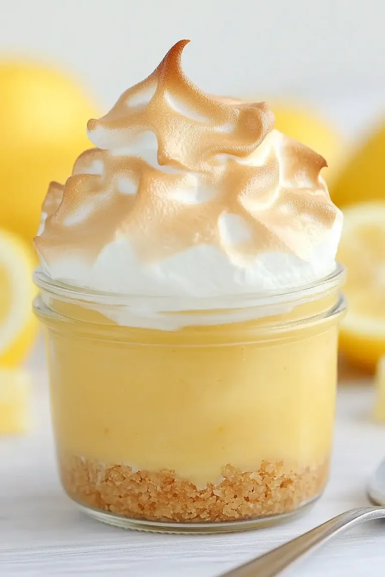 lemon meringue pie in mason jars