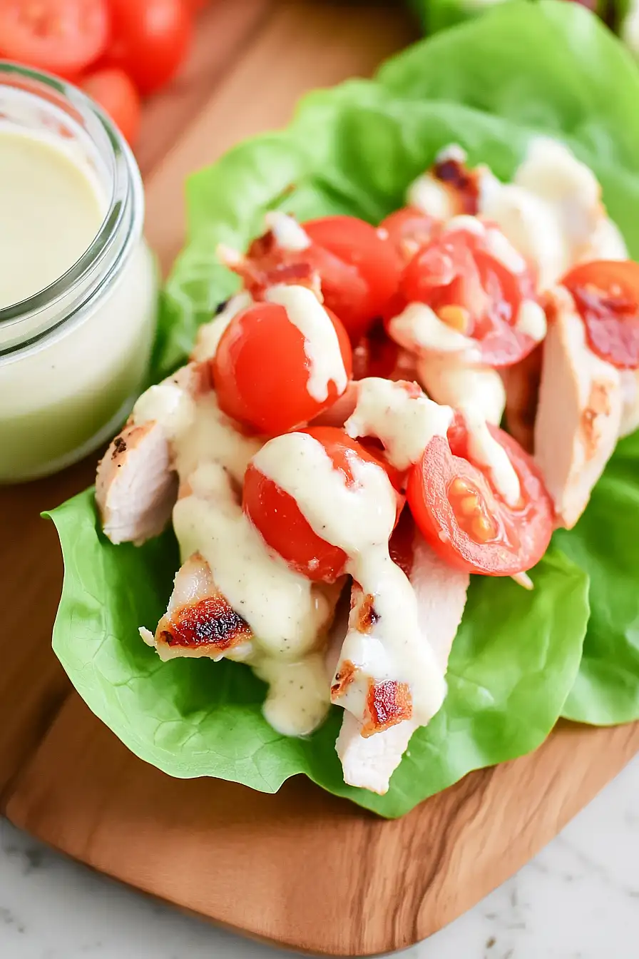 honey mustard chicken lettuce wraps