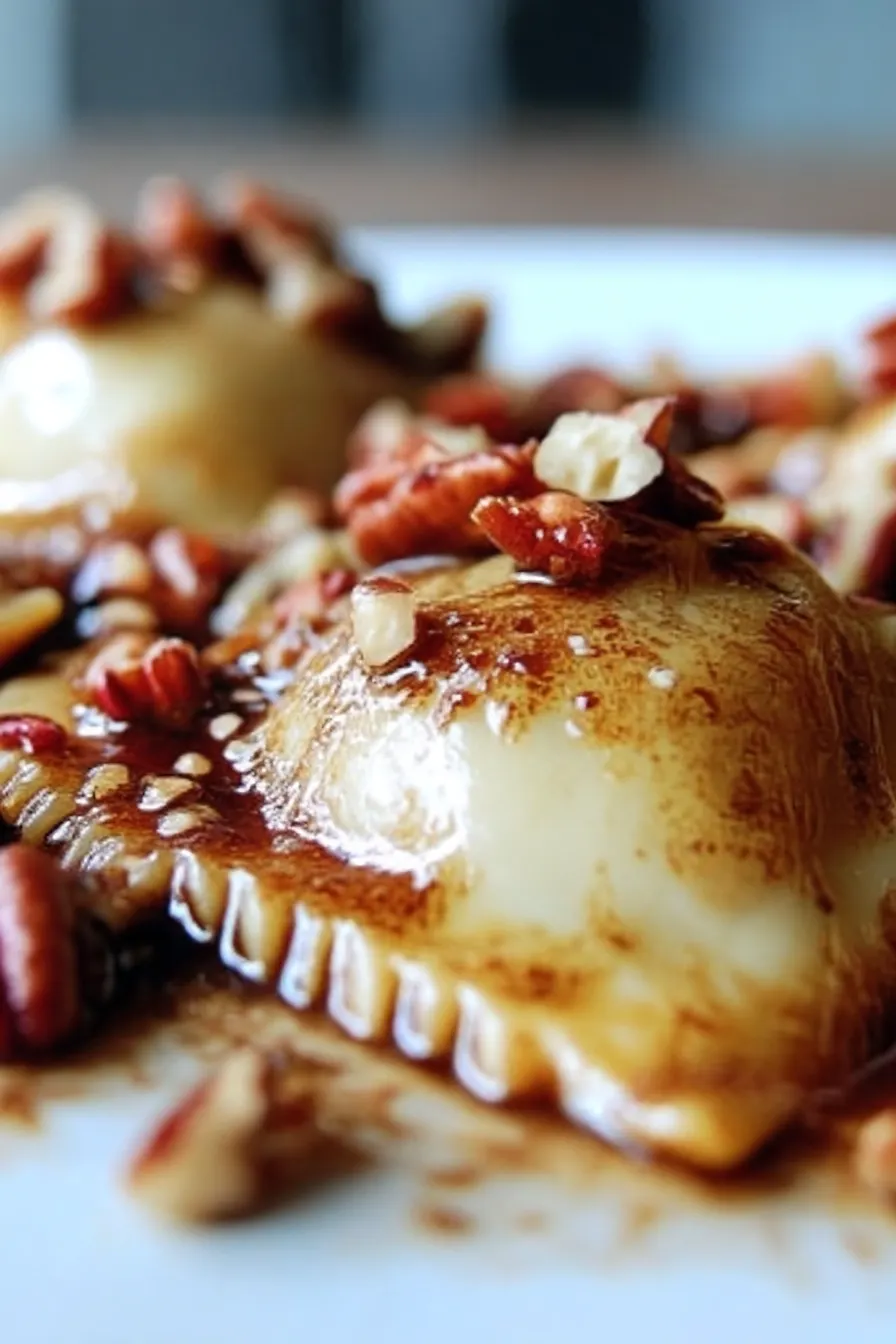 pumpkin ravioli with brown butter sauce
