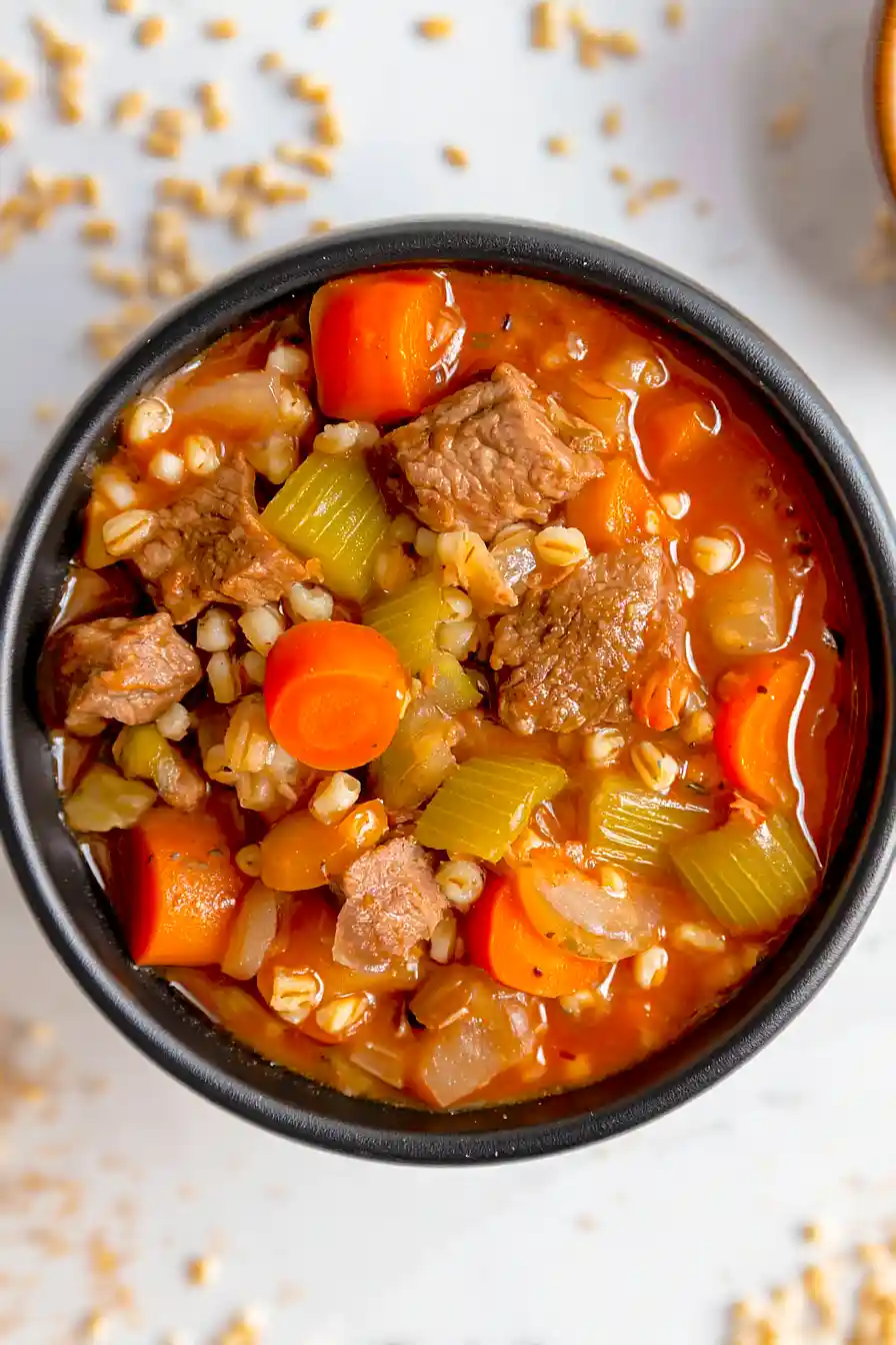 dutch oven beef and barley soup
