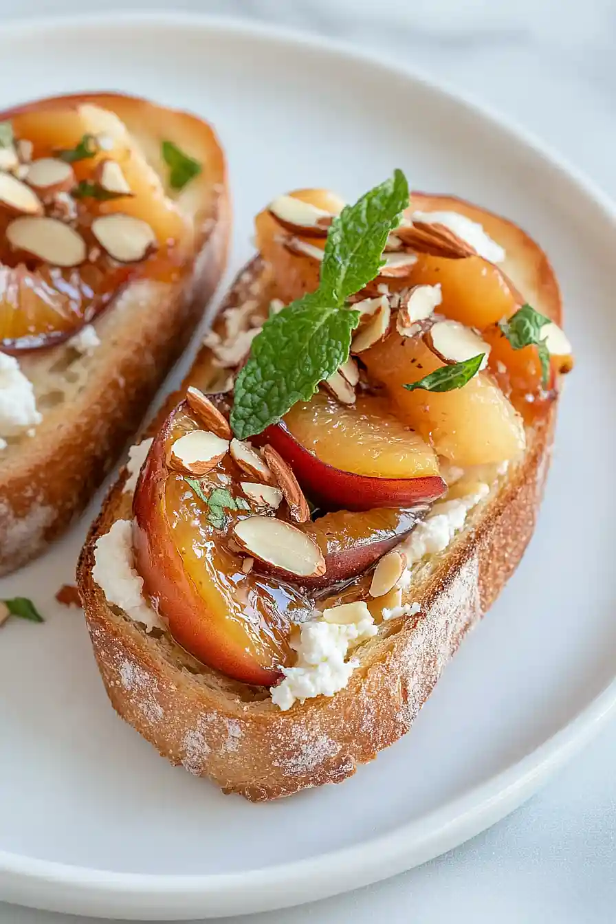 nectarine ricotta toast