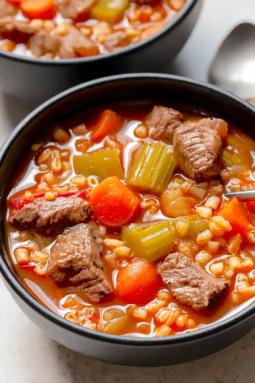 dutch oven beef and barley soup