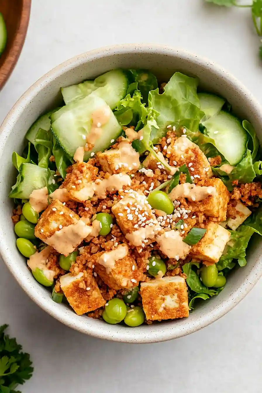 vegan crispy rice salad