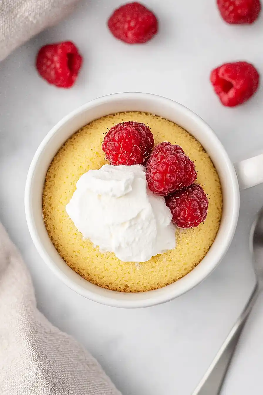 keto vanilla mug cake with almond flour