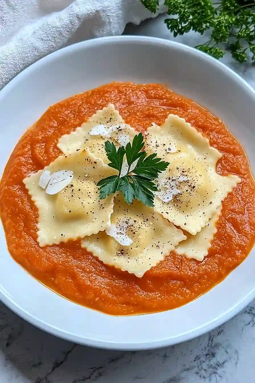 pumpkin ravioli tomato sauce