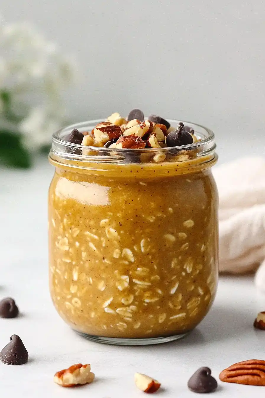 pumpkin overnight oats with chocolate chips