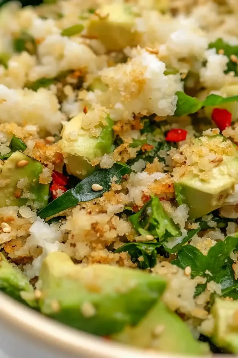 avocado crispy rice salad