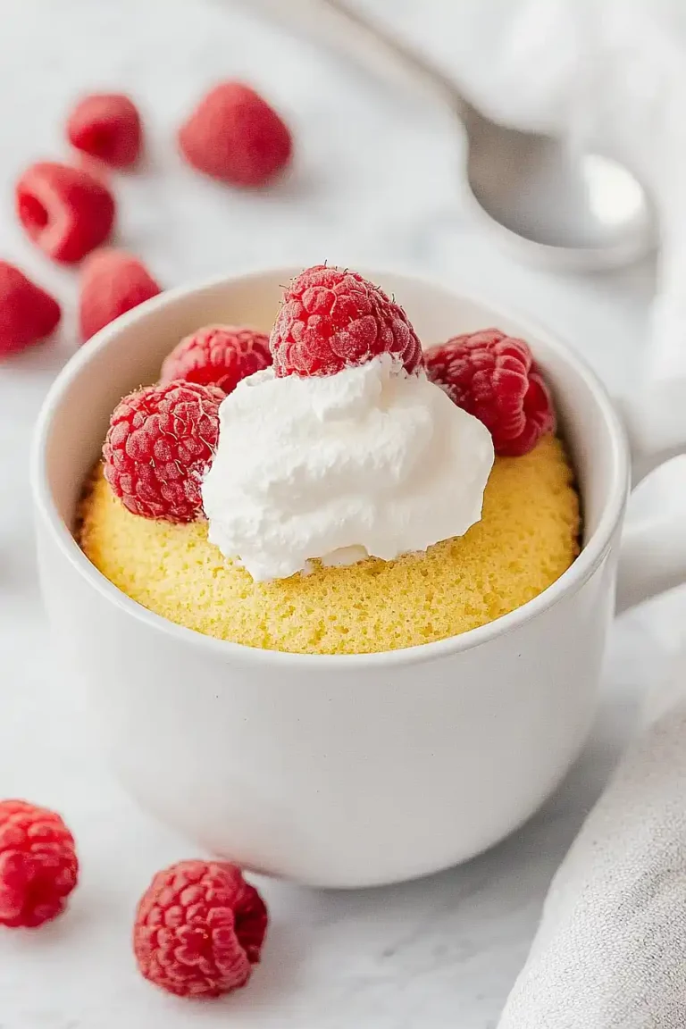 keto vanilla mug cake with almond flour