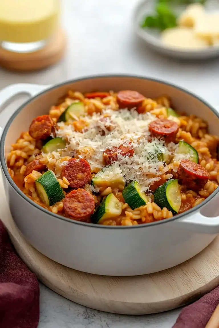 chorizo and courgette risotto