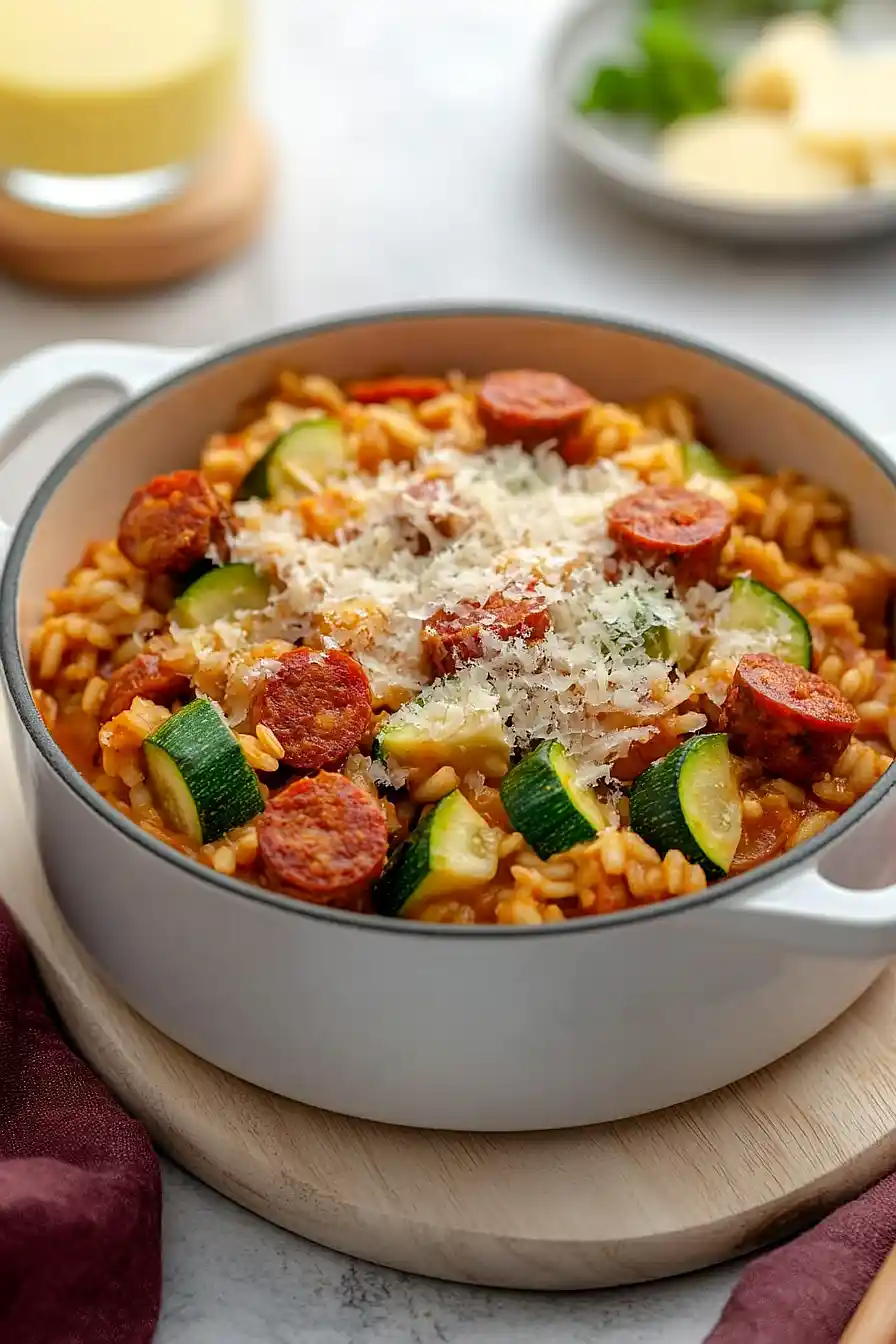 chorizo and courgette risotto