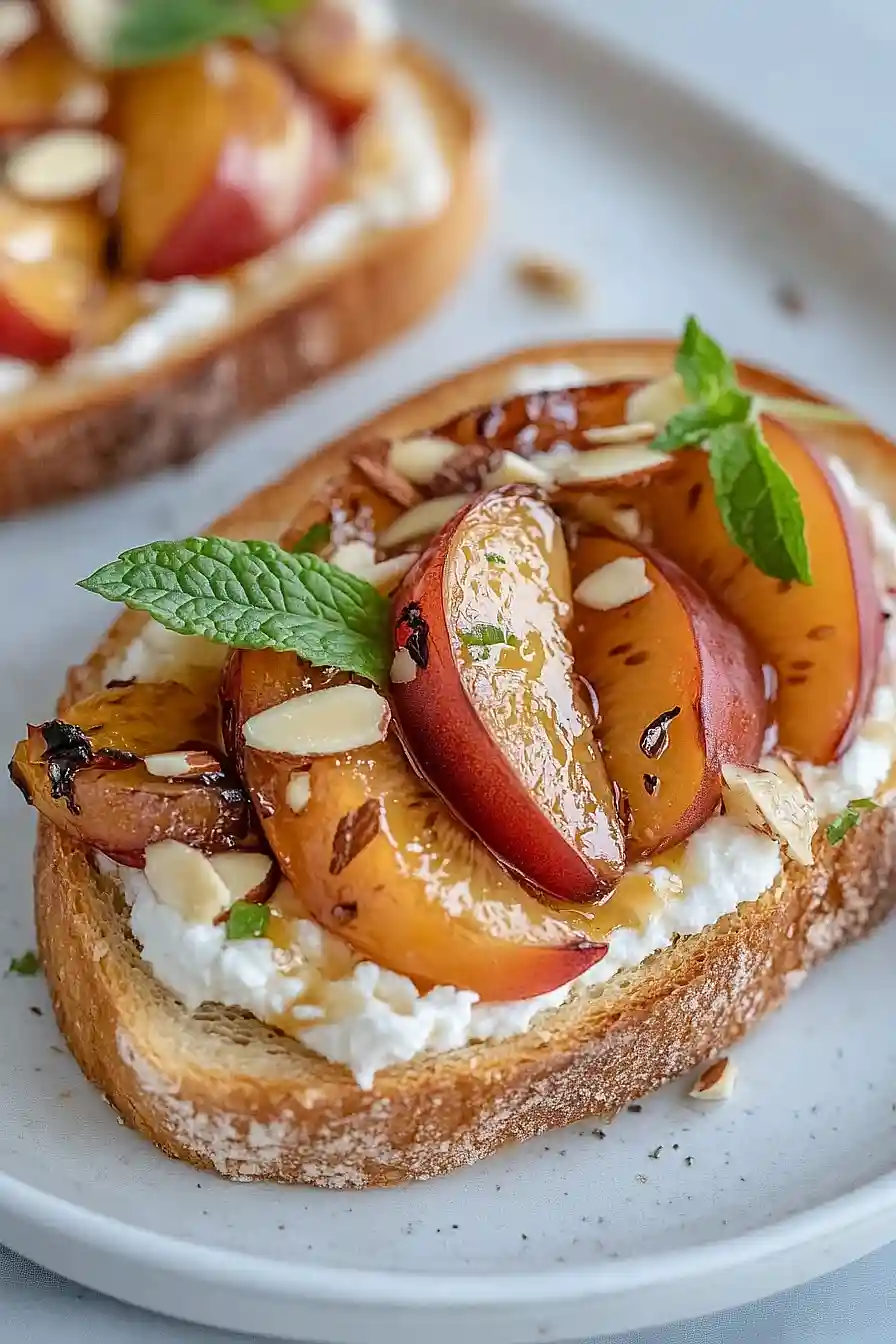 nectarine ricotta toast