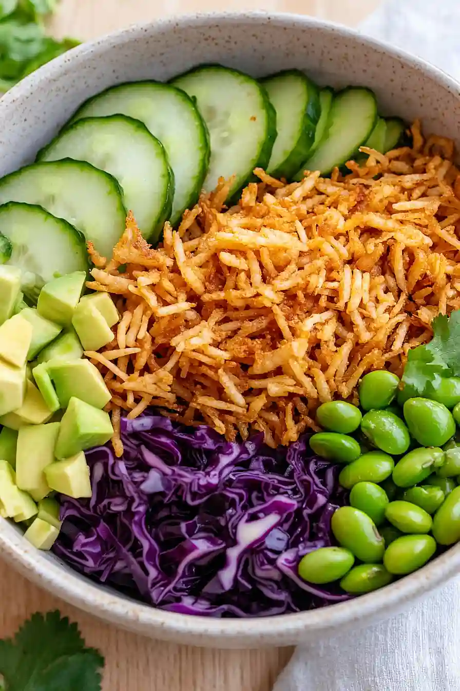 crispy rice salad with tahini dressing