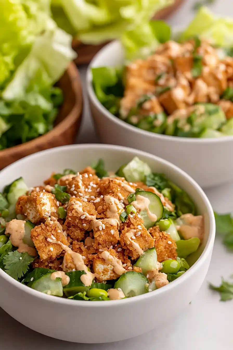 vegan crispy rice salad