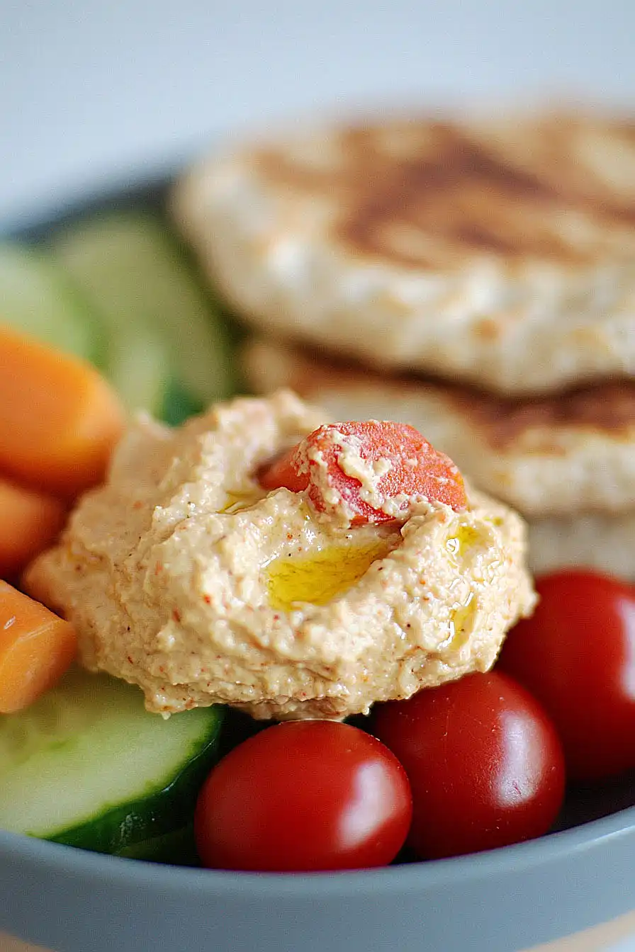 veggie sticks with hummus
