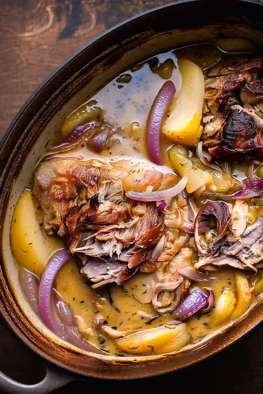 apple cider braised pork shoulder
