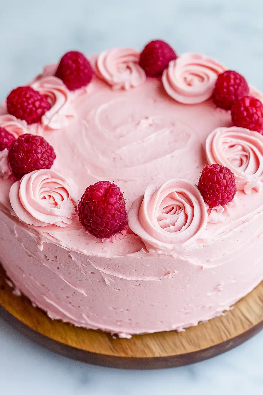 vanilla cake with raspberry filling