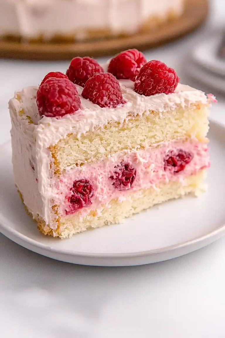 vanilla cake with raspberry filling