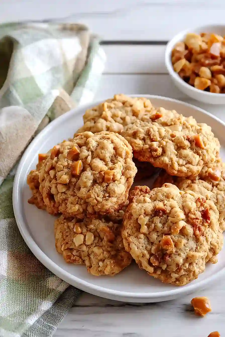 caramel apple cookies with caramel bits
