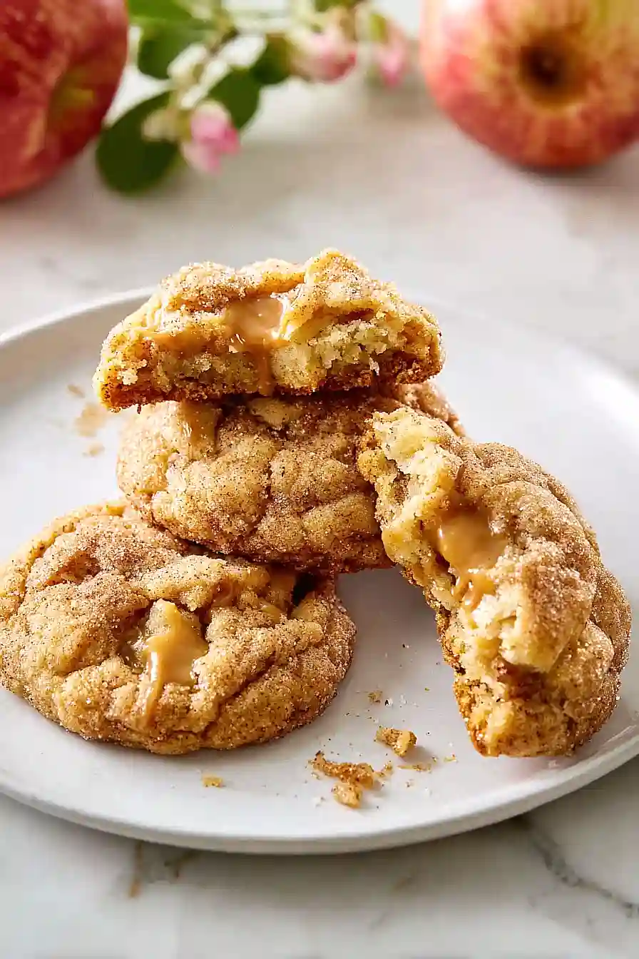 caramel stuffed apple cookies