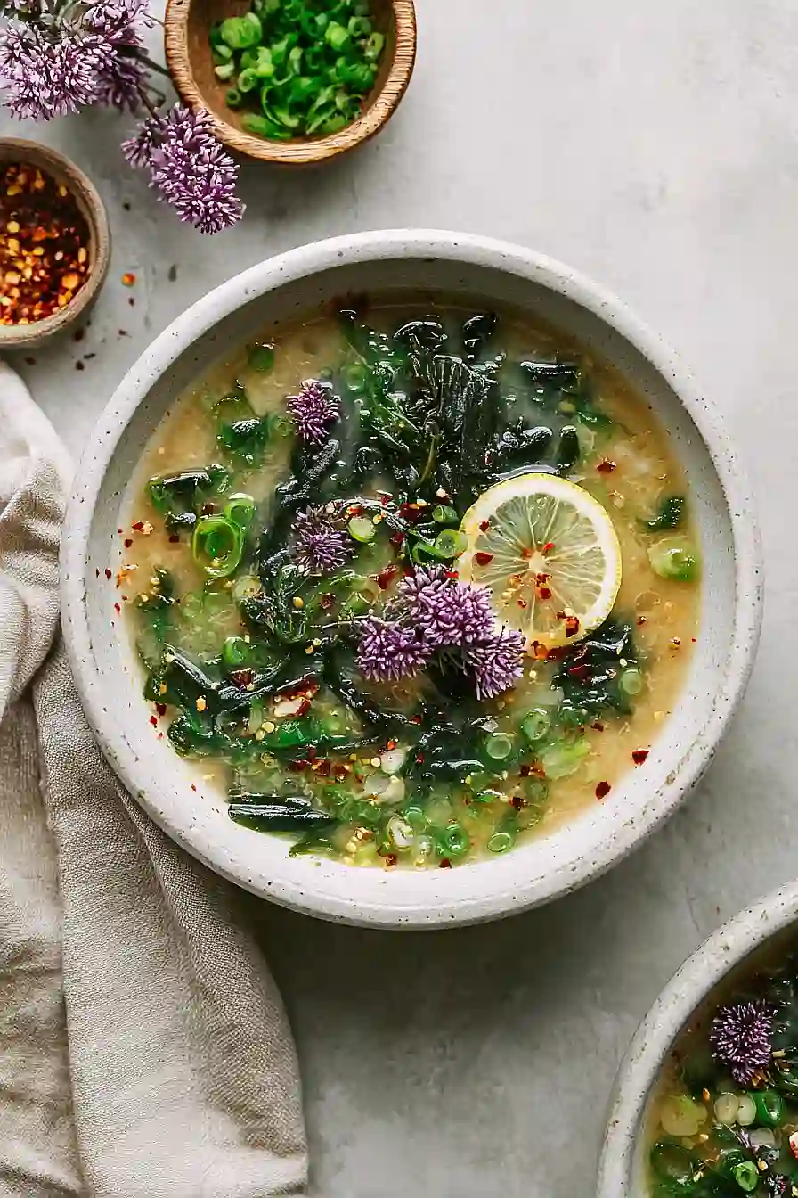 roasted garlic miso soup
