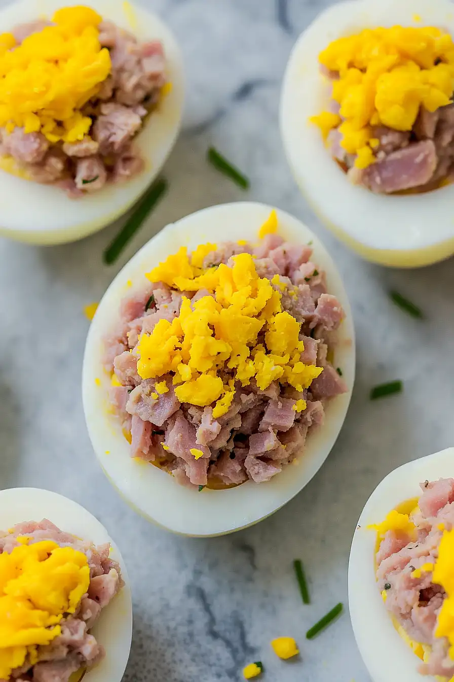 deviled eggs made with deviled ham