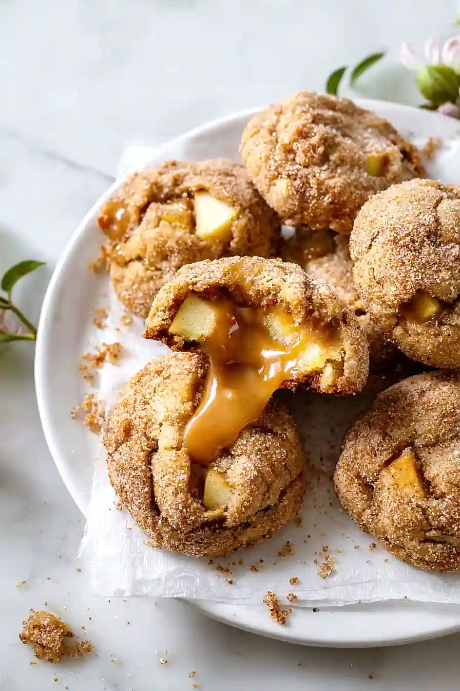 caramel stuffed apple cookies