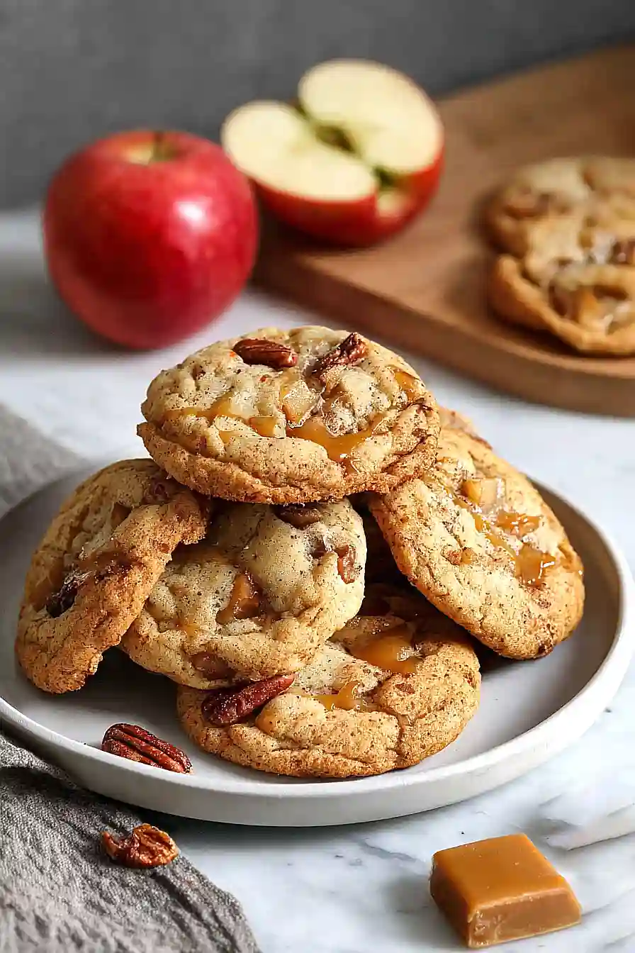 caramel apple pecan cookies
