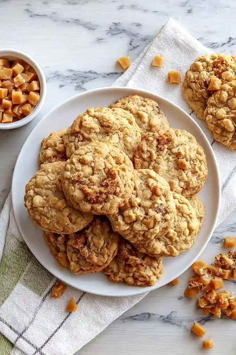 caramel apple cookies with caramel bits