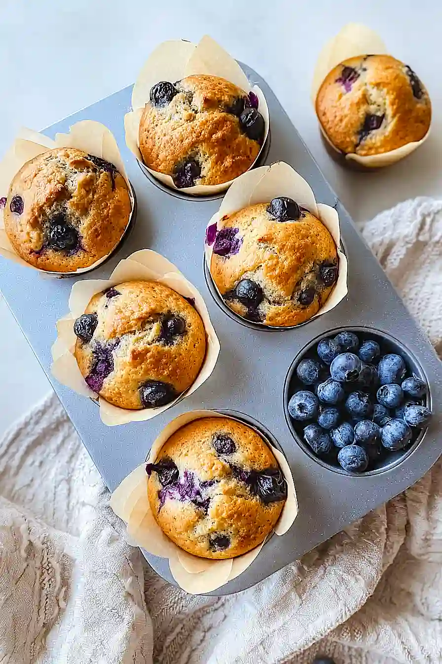 Cottage Cheese Blueberry Muffins