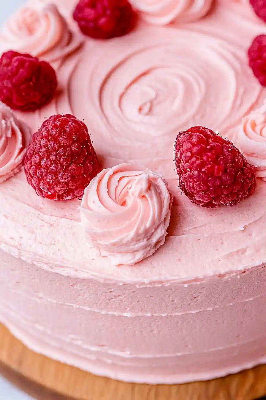 vanilla cake with raspberry filling