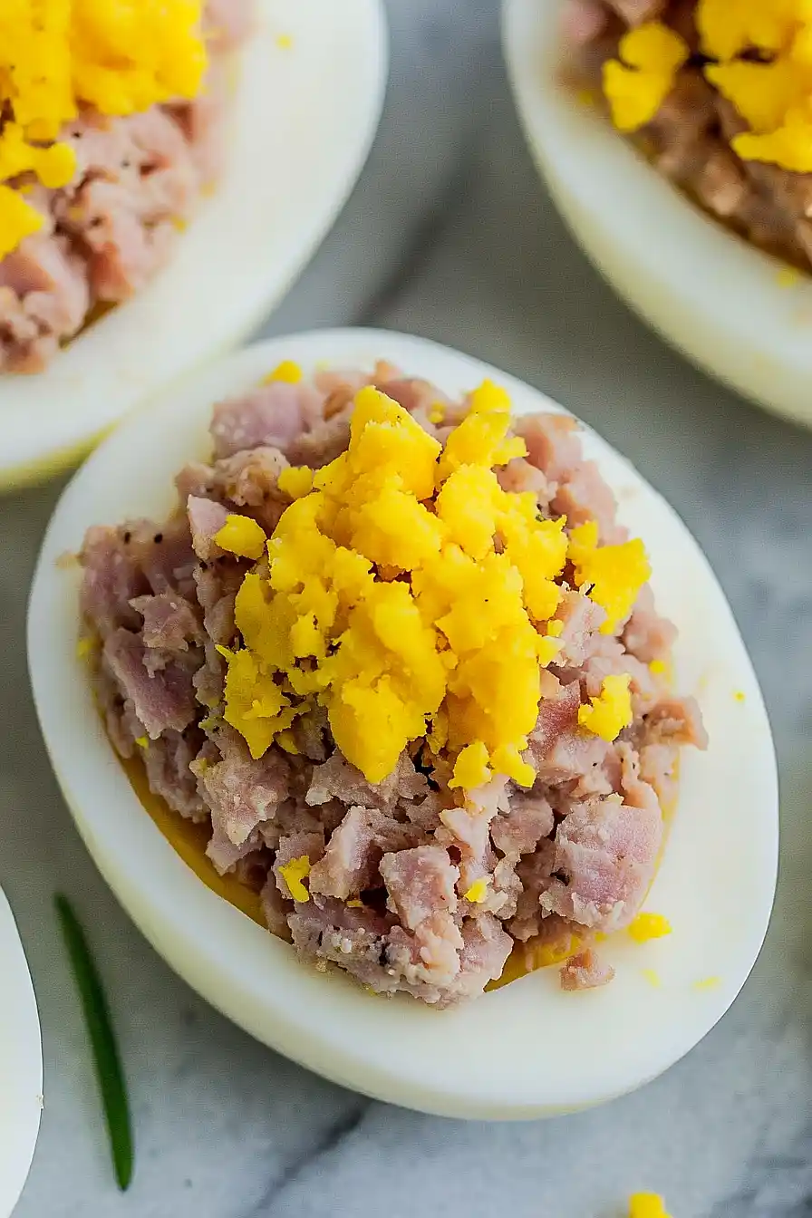deviled eggs made with deviled ham