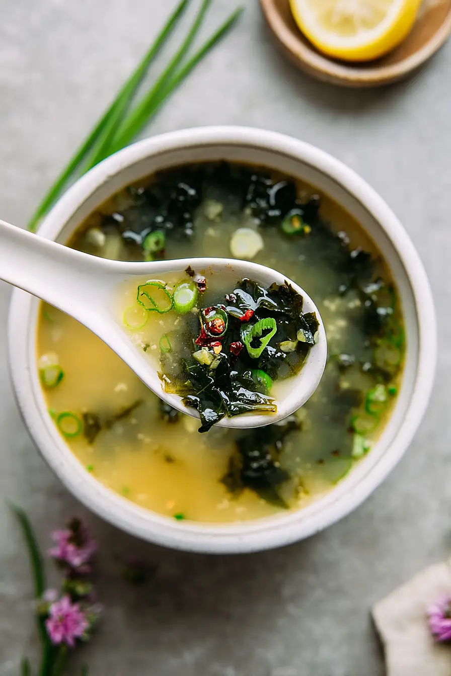 roasted garlic miso soup