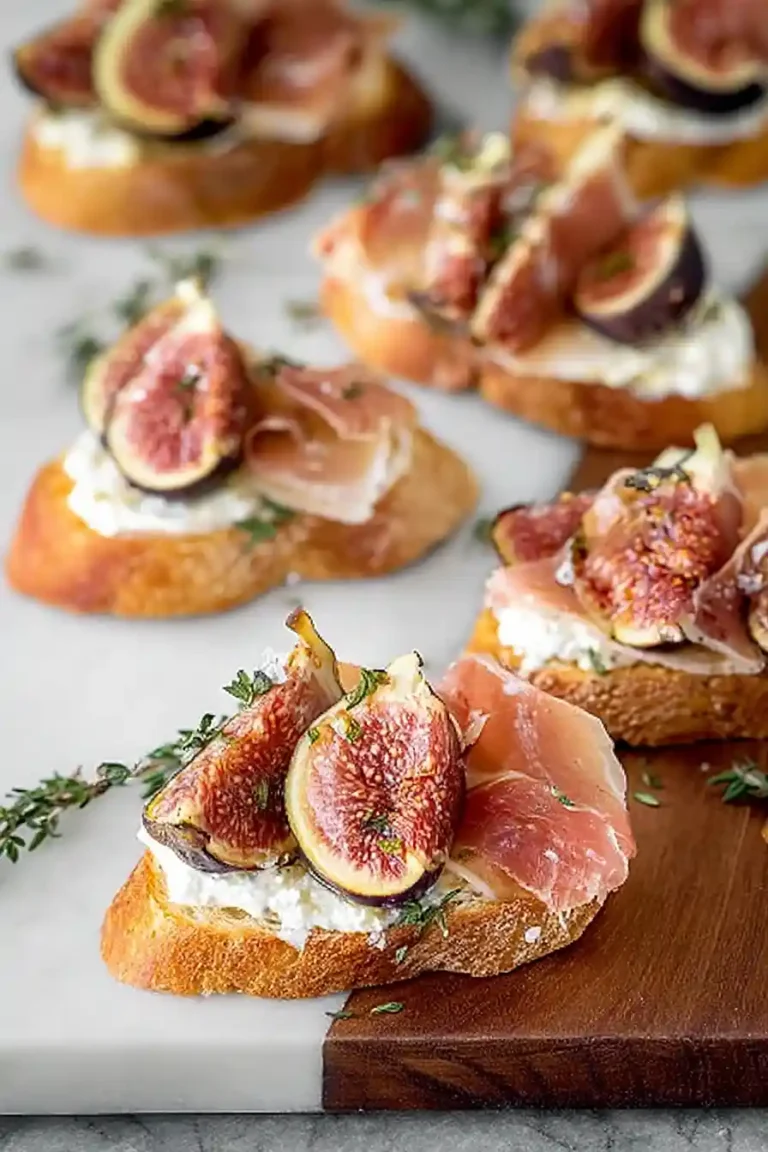 ricotta crostini with figs and prosciutto