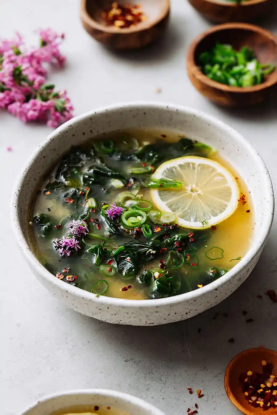 roasted garlic miso soup
