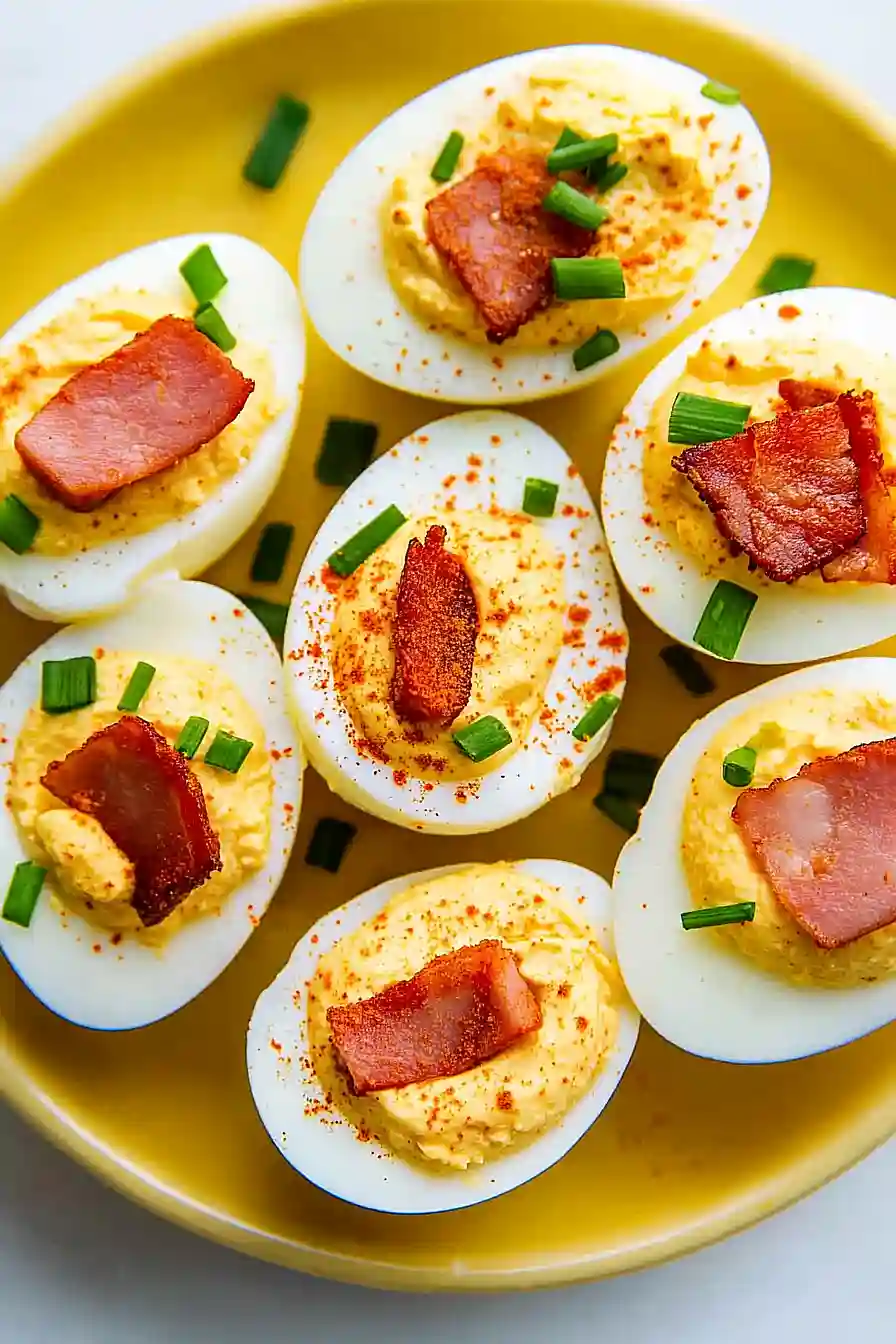 deviled egg with country ham