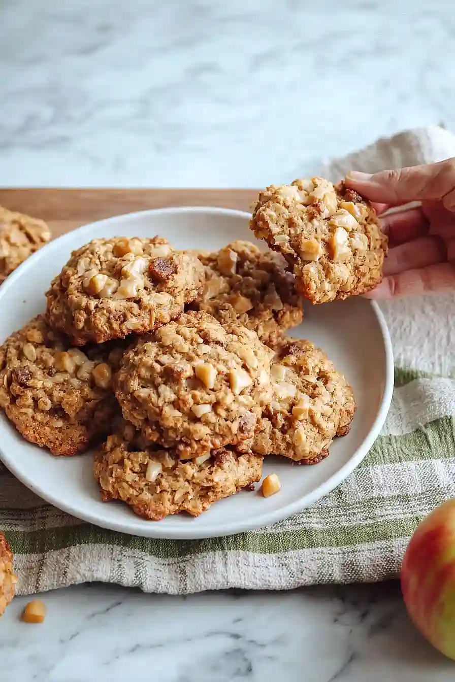 caramel apple cookies with caramel bits