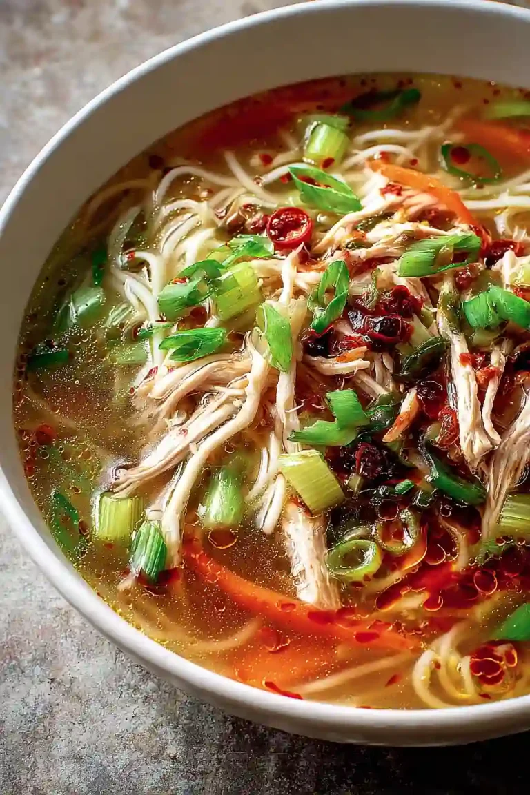 ginger garlic chicken noodle soup
