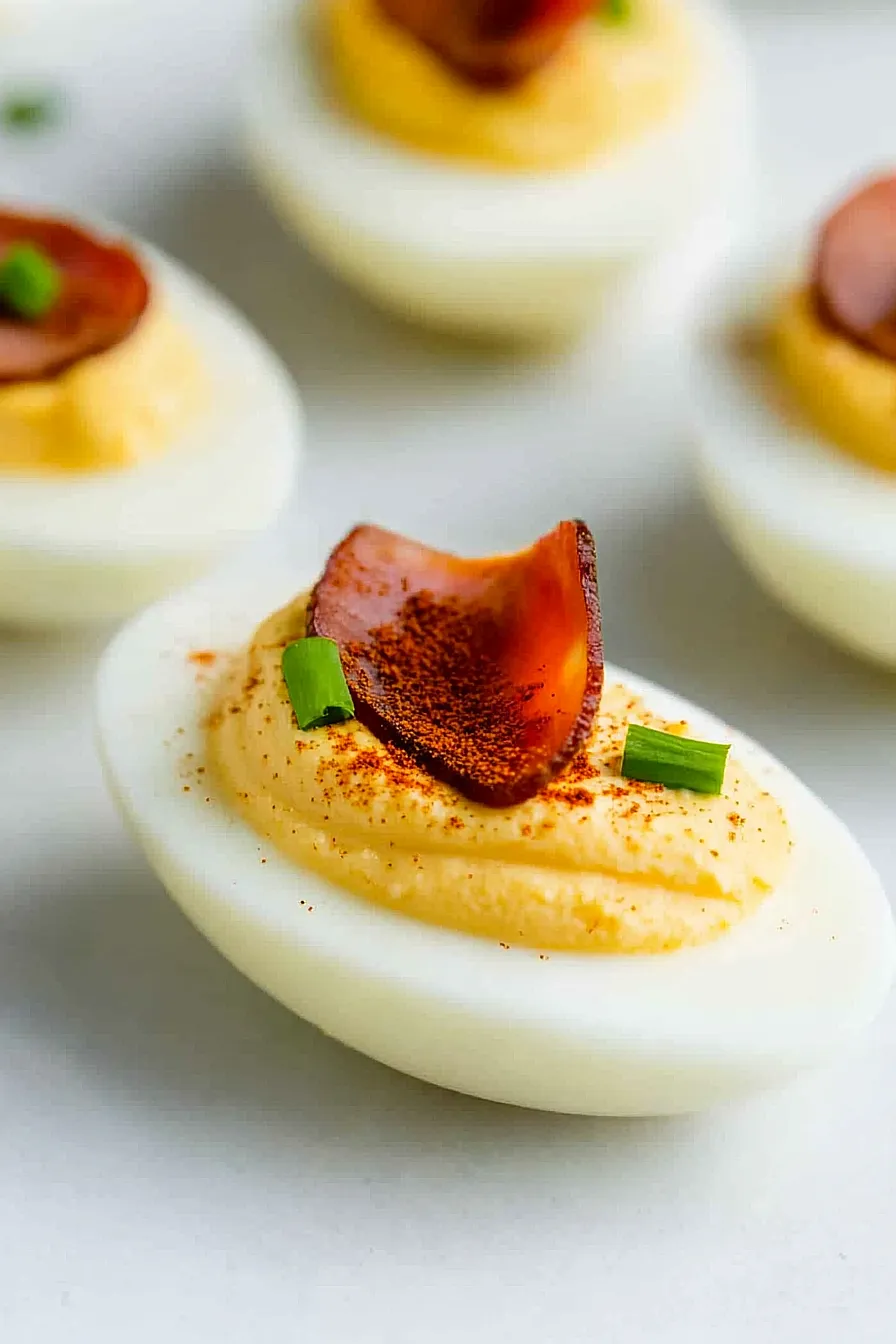 deviled egg with country ham