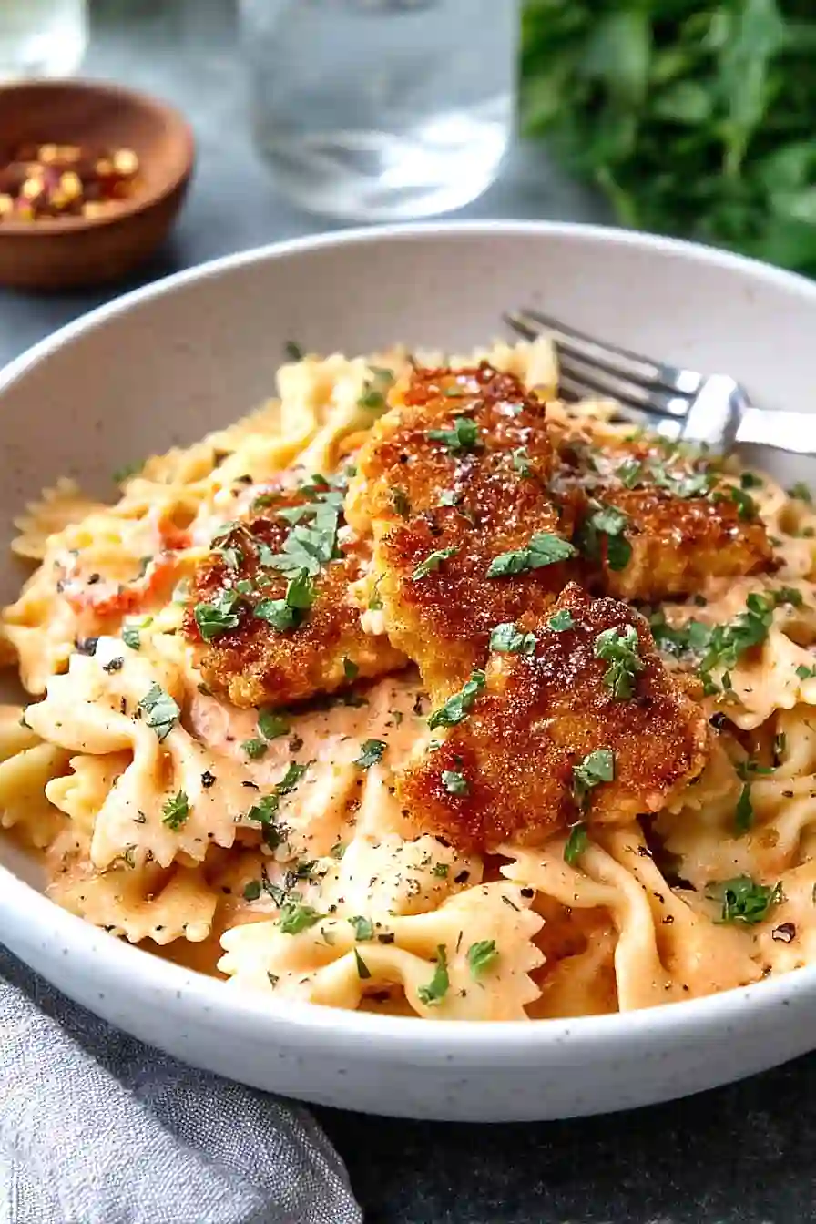 fried chicken pasta