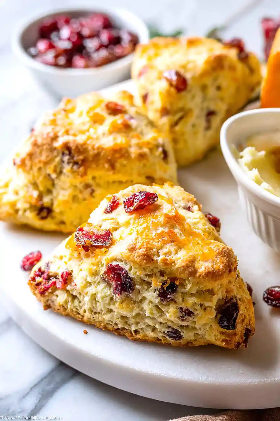 cranberry orange sourdough scones