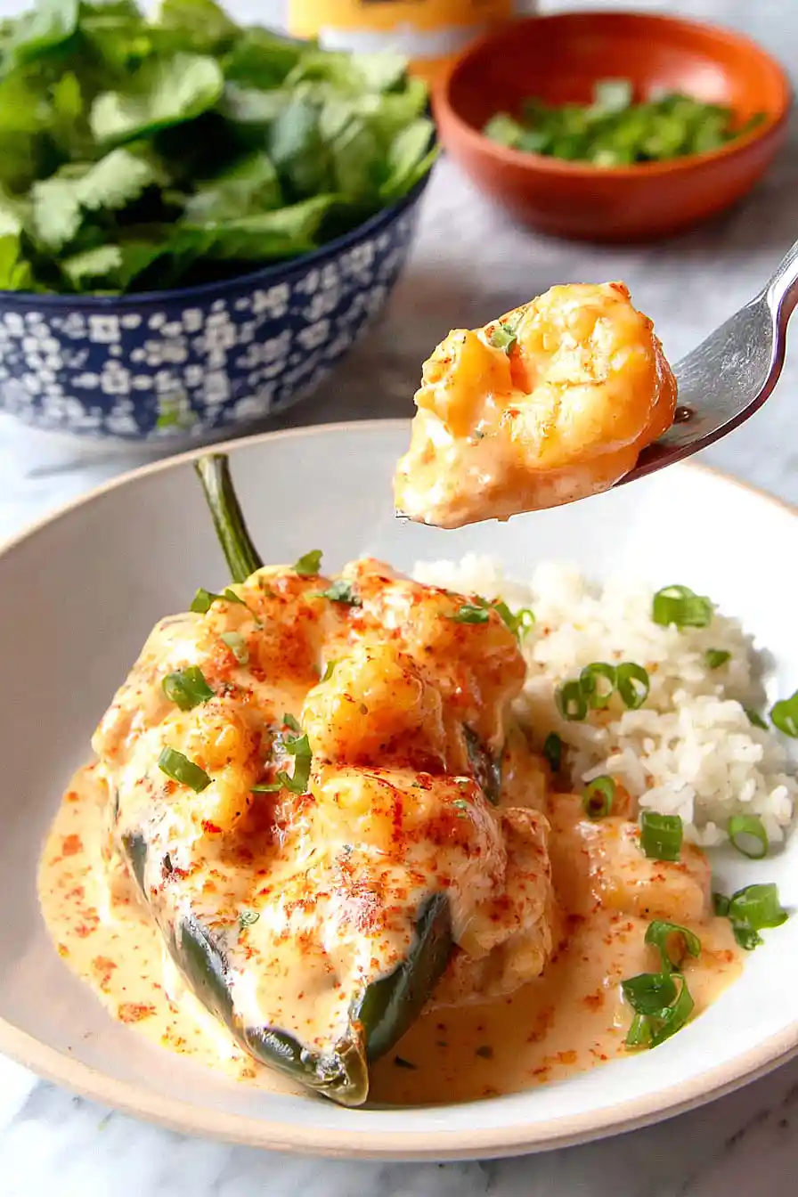 chiles rellenos de camaron