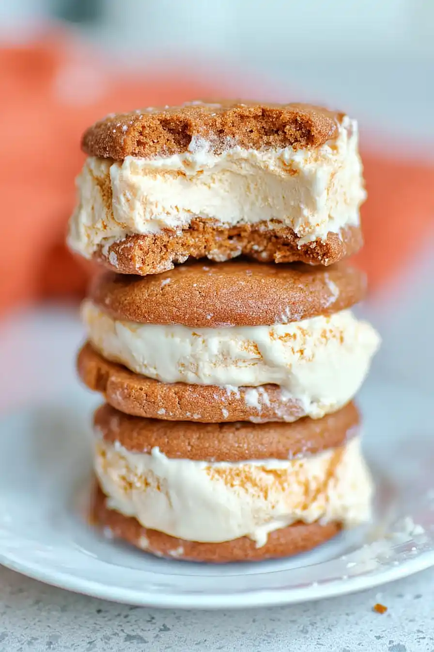 pumpkin cookies ice cream sandwiches