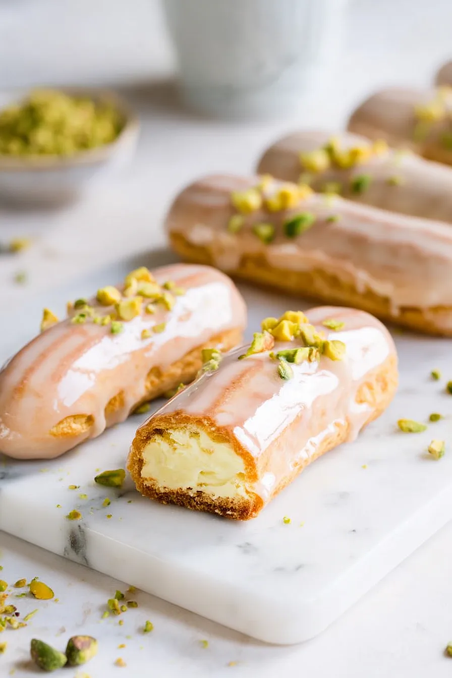 pistacho éclairs