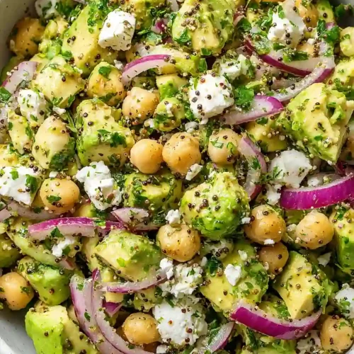 Chickpea Feta Avocado Salad