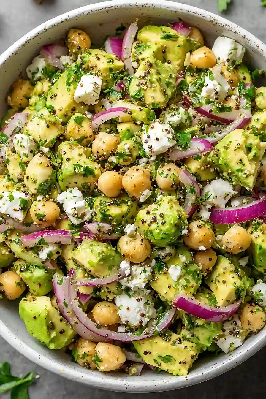 Chickpea Feta Avocado Salad