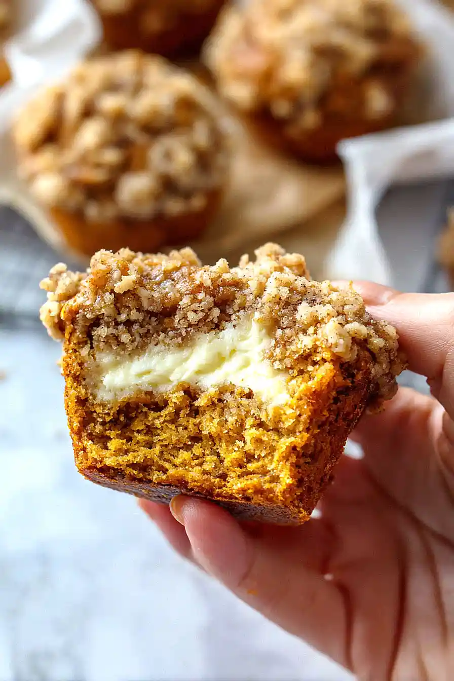 pumpkin banana bread muffins with cream cheese