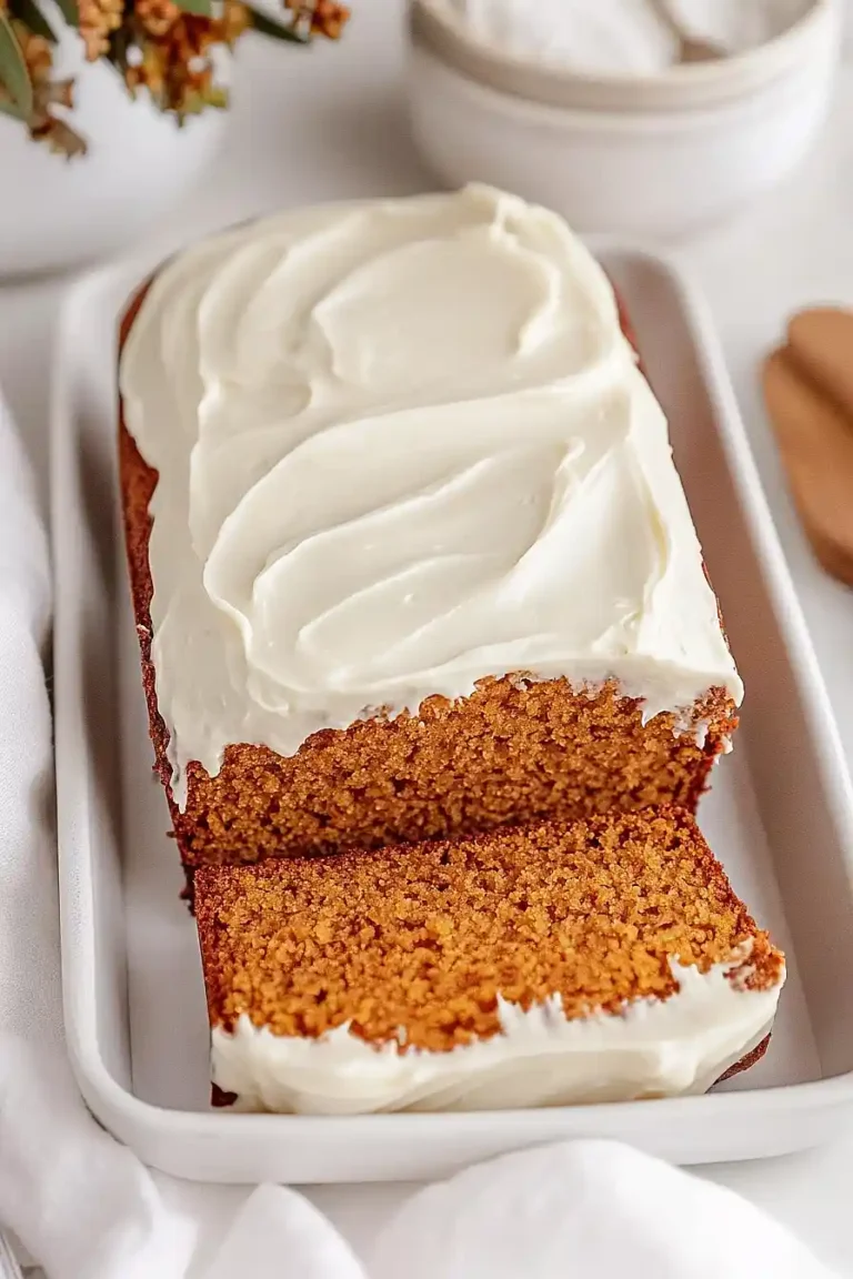 pumpkin bread with cream cheese frosting