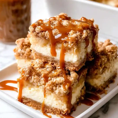 caramel apple crisp cheesecake bars