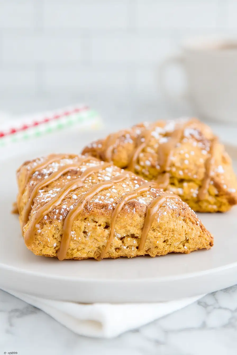 pumpkin scones with coffee glaze